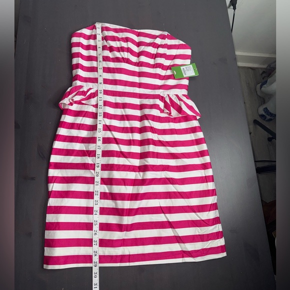 Lilly Pulitzer Maybell Azalea Pink  Swizzle Stripe Strapless Dress - Picture 11 of 12